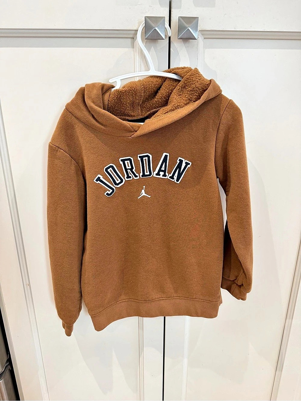 Jordan Jumpman Arch Logo Fleece Hoodie Brown 4T